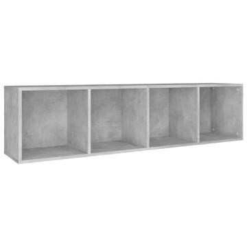 Concrete Grey Book & TV Cabinet - 36x30x143 cm | HipoMarket