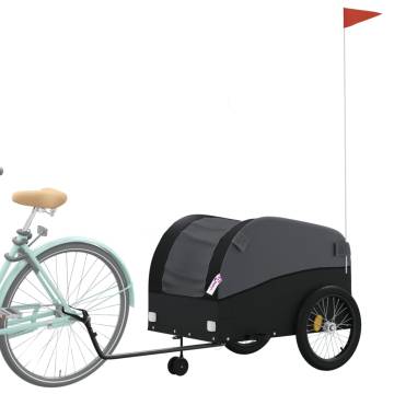 Bike Trailer Black - 45 kg Iron Cargo Trailer for Easy Hauling