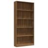 5-Tier Book Cabinet Brown Oak - Stylish Storage Solution