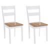 Dining Chairs 2 pcs White Solid Rubber Wood - Modern Design