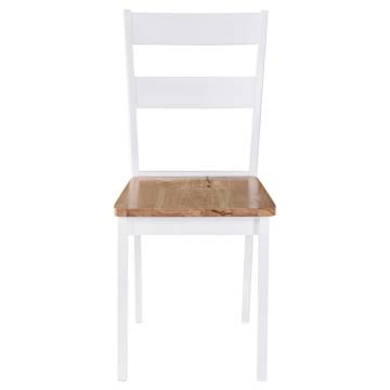 Dining Chairs 2 pcs White Solid Rubber Wood - Modern Design