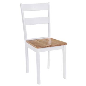 Dining Chairs 2 pcs White Solid Rubber Wood - Modern Design