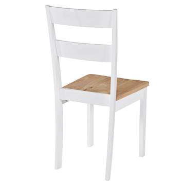 Dining Chairs 2 pcs White Solid Rubber Wood - Modern Design