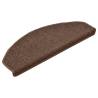 Brown Carpet Stair Treads - 15 pcs | Non-Slip & Washable