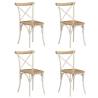 Cross Chairs 4 pcs White Solid Mango Wood Quantity in Package 4 Material solid mango wood (white frame) 