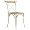 Stylish Cross Chairs Set - 4 Pcs White Mango Wood