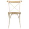 Stylish Cross Chairs Set - 4 Pcs White Mango Wood