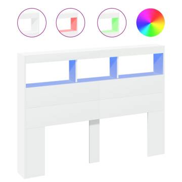 Headboard Cabinet with LED - Modern Design 140x17x102 cm