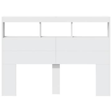 Headboard Cabinet with LED - Modern Design 140x17x102 cm