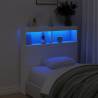 Stylish LED Headboard Cabinet - White 100x17x102 cm