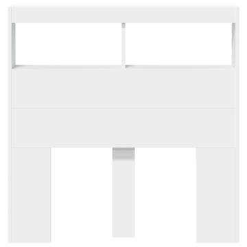 Stylish LED Headboard Cabinet - White 100x17x102 cm