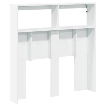 Stylish LED Headboard Cabinet - White 100x17x102 cm