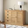 Sideboard with Drawers VIGO 113x40x75 cm Solid Wood Pine Colour brown Quantity in Package 1 