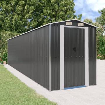 Garden Shed Anthracite 192x855x223 cm - Galvanised Steel