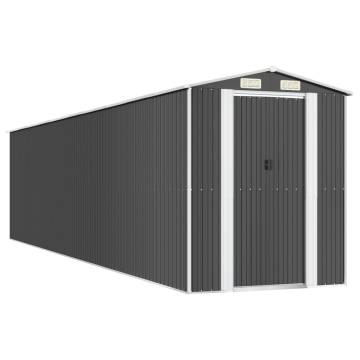 Garden Shed Anthracite 192x855x223 cm - Galvanised Steel