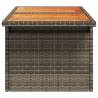 Garden Table Grey 100x55x73 cm - Poly Rattan & Acacia Wood