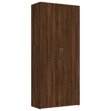 Brown Oak Shoe Cabinet - 80x35.5x180 cm | Hipomarket UK