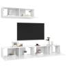 Stylish High Gloss White TV Cabinets - 3 pcs Set | HipoMarket