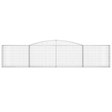 Arched Gabion Baskets - 6 pcs Galvanised Iron Garden Barriers