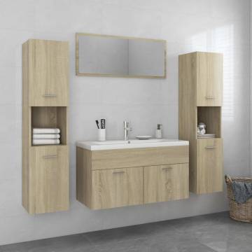 Stylish Bathroom Furniture Set in Sonoma Oak - Hipomarket UK