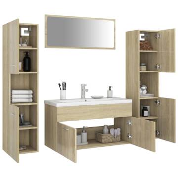 Stylish Bathroom Furniture Set in Sonoma Oak - Hipomarket UK