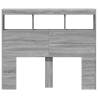 Stylish Grey Sonoma Headboard Cabinet with LED | 120x17x102 cm