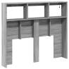 Stylish Grey Sonoma Headboard Cabinet with LED | 120x17x102 cm