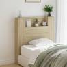 Stylish Headboard Cabinet with LED - Sonoma Oak 100x16.5 cm