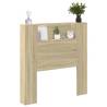 Stylish Headboard Cabinet with LED - Sonoma Oak 100x16.5 cm