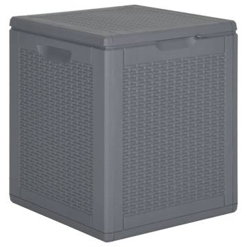 Garden Storage Box Grey PP Rattan 90L - Durable & Stylish