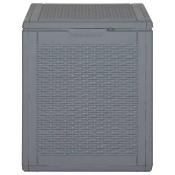 Garden Storage Box Grey PP Rattan 90L - Durable & Stylish