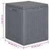 Garden Storage Box Grey PP Rattan 90L - Durable & Stylish