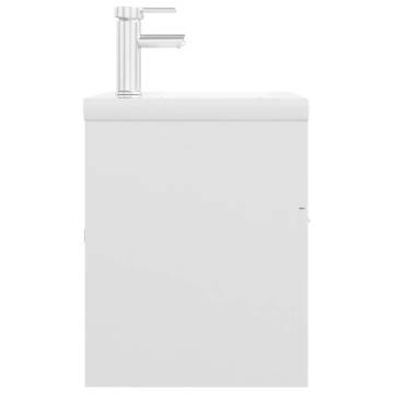 High Gloss White Sink Cabinet with Built-in Basin | HipoMarket