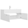 High Gloss White Sink Cabinet with Built-in Basin | HipoMarket