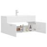 High Gloss White Sink Cabinet with Built-in Basin | HipoMarket