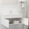 High Gloss White Sink Cabinet with Built-in Basin | HipoMarket