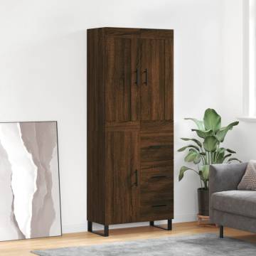 Stylish Highboard Brown Oak - 69.5x34x180 cm | HipoMarket