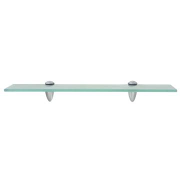 Stylish 50x20 cm Floating Shelf - Glass & Zinc Alloy Brackets