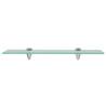 Stylish 50x20 cm Floating Shelf - Glass & Zinc Alloy Brackets