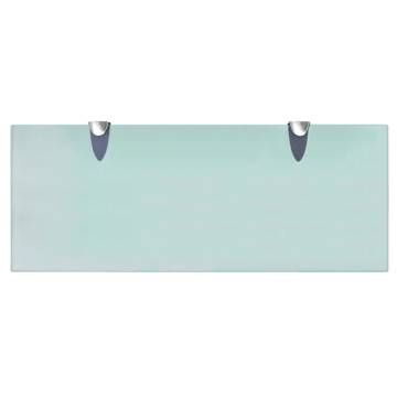 Stylish 50x20 cm Floating Shelf - Glass & Zinc Alloy Brackets