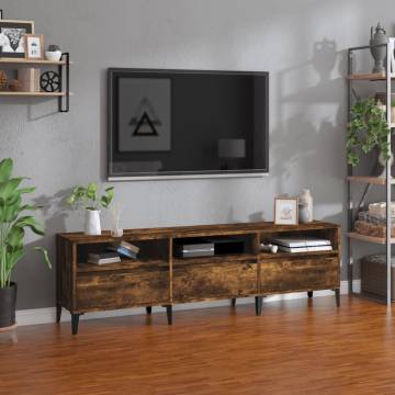 Stylish Smoked Oak TV Cabinet - 150x30x44.5 cm | HiPO Market