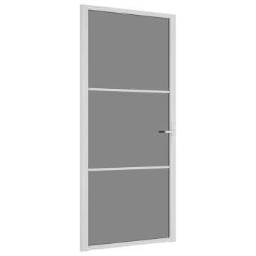 Stylish Interior Door 93x201.5 cm White Glass & Aluminium