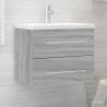 Sink Cabinet with Built-in Basin Grey Sonoma Engineered Wood Colour grey sonoma Size 60 x 38.5 x 48 cm Quantity in Package 1 Model without faucet 