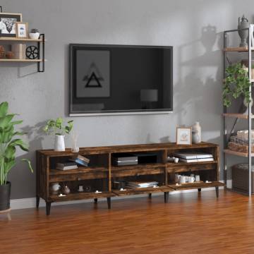 Stylish Smoked Oak TV Cabinet - 150x30x44.5 cm | HiPO Market