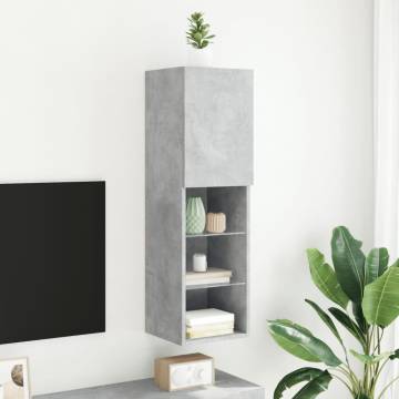 LED TV Cabinet - Concrete Grey - Stylish & Functional Design