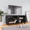 TV Cabinet with Castors Black 90x35x35 cm Engineered Wood Colour black Quantity in Package 1 