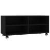 Stylish Black TV Cabinet with Castors - 90x35x35 cm | HiPO Market