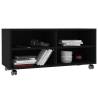 Stylish Black TV Cabinet with Castors - 90x35x35 cm | HiPO Market