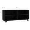 Stylish Black TV Cabinet with Castors - 90x35x35 cm | HiPO Market