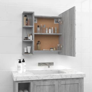 Mirror Cabinet with LED Grey Sonoma - Stylish & Functional